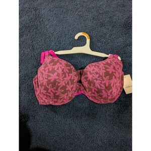 Auden Women's 38C The Everyday Floral‎ Print Bra Pink Brown New With Tags